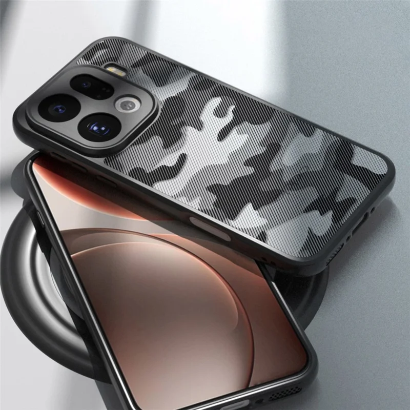 IBMRS for Oppo Find X9 Pro 5G Mobile Cover Soft TPU + Hard PC Case with Wrist Strap (Precision Cutouts) - Artistic Camouflage