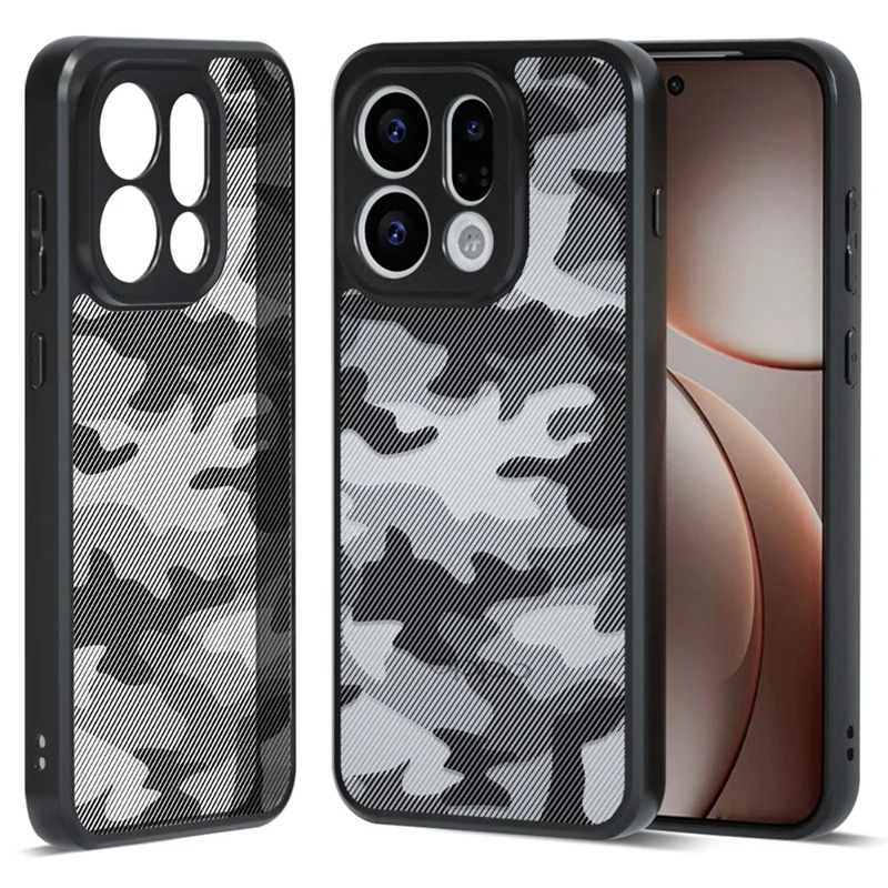 IBMRS for Oppo Find X9 5G Mobile Cover Soft TPU + Hard PC Case with Wrist Strap (Precision Cutouts) - Artistic Camouflage