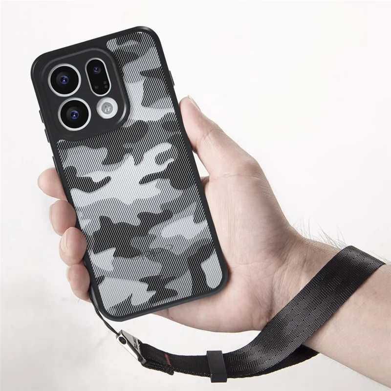 IBMRS for Oppo Find X9 5G Mobile Cover Soft TPU + Hard PC Case with Wrist Strap (Precision Cutouts) - Artistic Camouflage