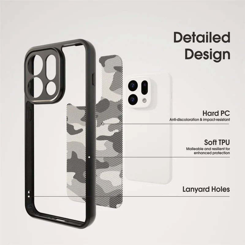 IBMRS for Oppo Find X9 5G Mobile Cover Soft TPU + Hard PC Case with Wrist Strap (Precision Cutouts) - Artistic Camouflage