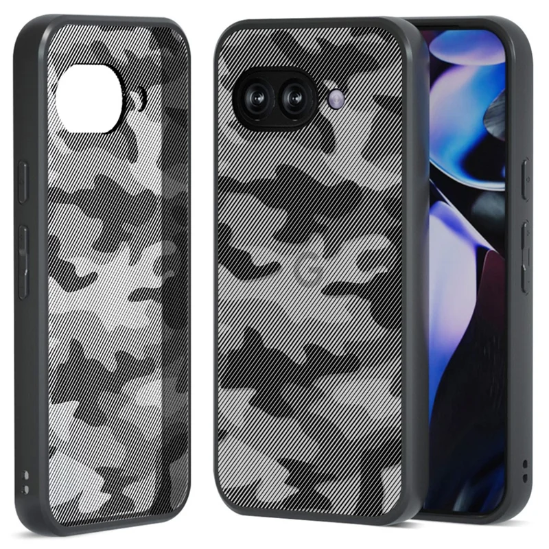 IBMRS for Google Pixel 9a Mobile Cover Soft TPU + Hard PC Case with Wrist Strap (Precision Cutouts) - Artistic Camouflage