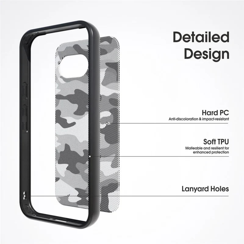 IBMRS for Google Pixel 9a Mobile Cover Soft TPU + Hard PC Case with Wrist Strap (Precision Cutouts) - Artistic Camouflage