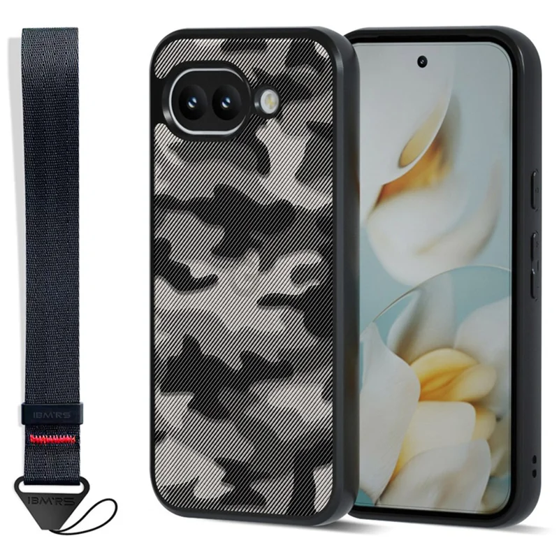 IBMRS for Google Pixel 10a Mobile Cover Soft TPU + Hard PC Case with Wrist Strap (Precision Cutouts) - Artistic Camouflage