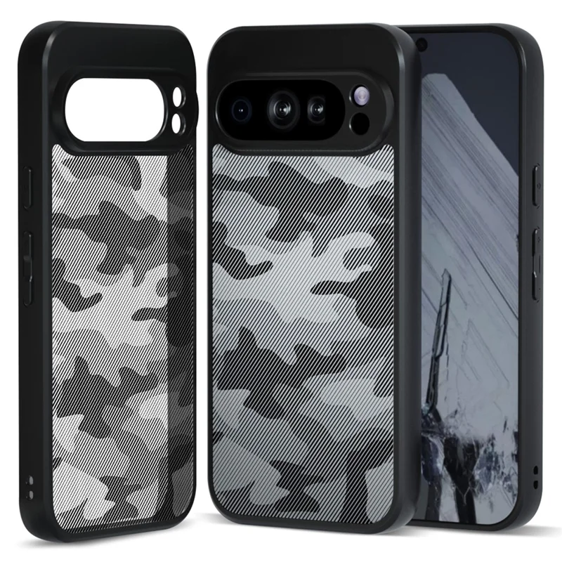 IBMRS for Google Pixel 9 Pro XL Mobile Cover Soft TPU + Hard PC Case with Wrist Strap (Precision Cutouts) - Artistic Camouflage