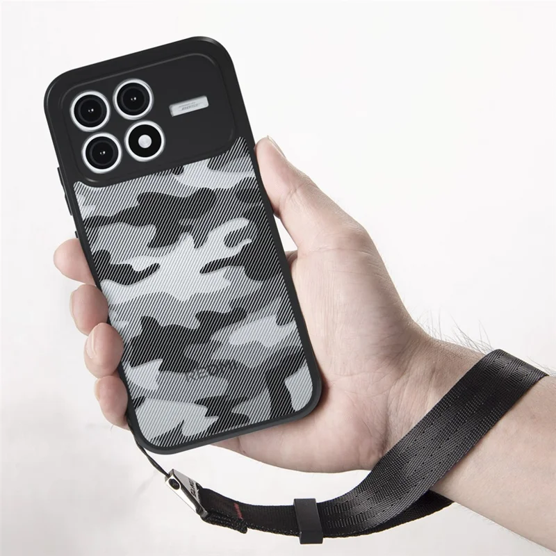IBMRS for Xiaomi Poco F8 Pro Mobile Cover Soft TPU + Hard PC Case with Wrist Strap (Precision Cutouts) - Artistic Camouflage