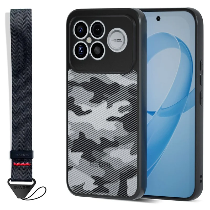 IBMRS for Xiaomi Poco F8 Ultra Mobile Cover Soft TPU + Hard PC Case with Wrist Strap (Precision Cutouts) - Artistic Camouflage