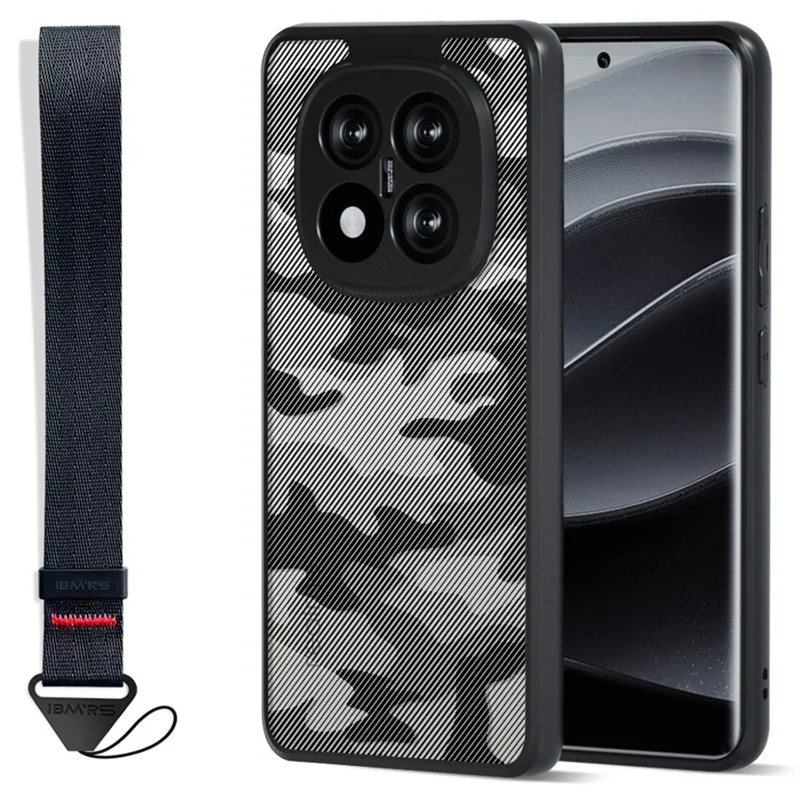 IBMRS for Xiaomi Redmi Note 15 Pro 5G (Global) Mobile Cover Soft TPU + Hard PC Case with Wrist Strap (Precision Cutouts) - Artistic Camouflage