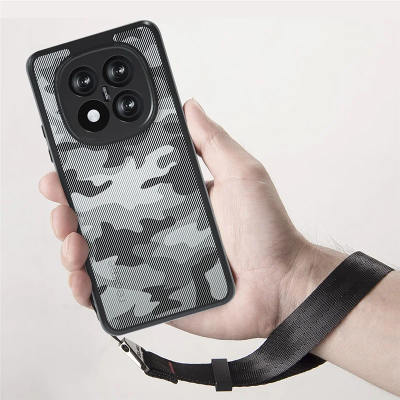 IBMRS for Xiaomi Redmi Note 15 Pro 5G (Global) Mobile Cover Soft TPU + Hard PC Case with Wrist Strap (Precision Cutouts) - Artistic Camouflage