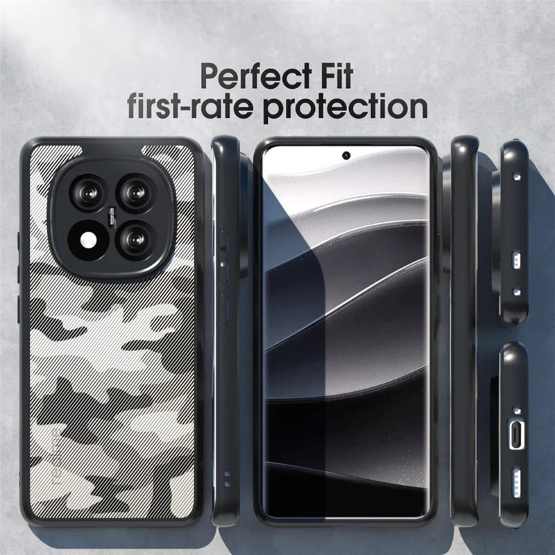 IBMRS for Xiaomi Redmi Note 15 Pro 5G (Global) Mobile Cover Soft TPU + Hard PC Case with Wrist Strap (Precision Cutouts) - Artistic Camouflage