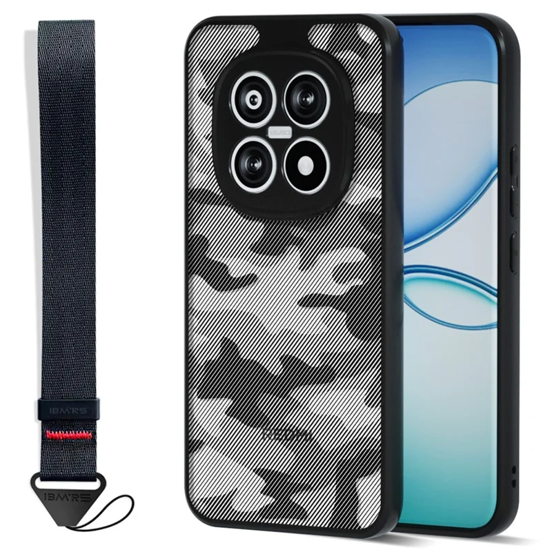 IBMRS Mobile Cover for Xiaomi Redmi Note 15 5G (Global)  /  Poco M8 5G Soft TPU + Hard PC Case with Wrist Strap (Precision Cutouts) - Artistic Camouflage