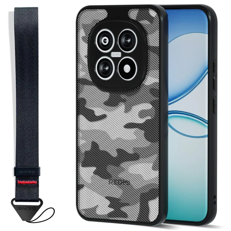IBMRS for Xiaomi Redmi Note 15 Pro 4G (Global) Mobile Cover Soft TPU + Hard PC Case with Wrist Strap (Precision Cutouts) - Artistic Camouflage