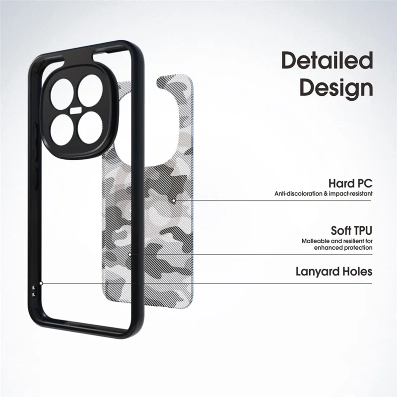 IBMRS for Xiaomi Redmi Note 15 Pro 4G (Global) Mobile Cover Soft TPU + Hard PC Case with Wrist Strap (Precision Cutouts) - Artistic Camouflage