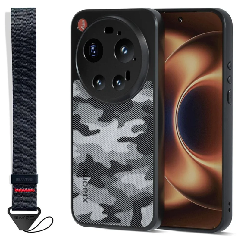 IBMRS til Xiaomi 17 Ultra 5G Mobil Dæksel, blødt TPU + hårdt PC-etui med håndbånd (præcise udskæringer) - Kunstnerisk camouflage
