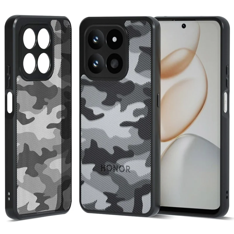 IBMRS Mobile Cover for Honor 400 Smart 5G  /  4G  /  X7d 4G Soft TPU + Hard PC Case with Wrist Strap (Precision Cutouts) - Artistic Camouflage