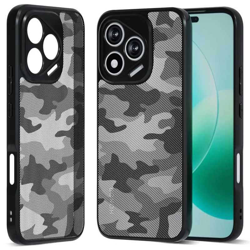 IBMRS voor Honor 400 Lite 5G Mobiele Hoes Zachte TPU + Harde PC Hoes met Polsband (Precieze Uitsparingen) - Artistieke Camouflage