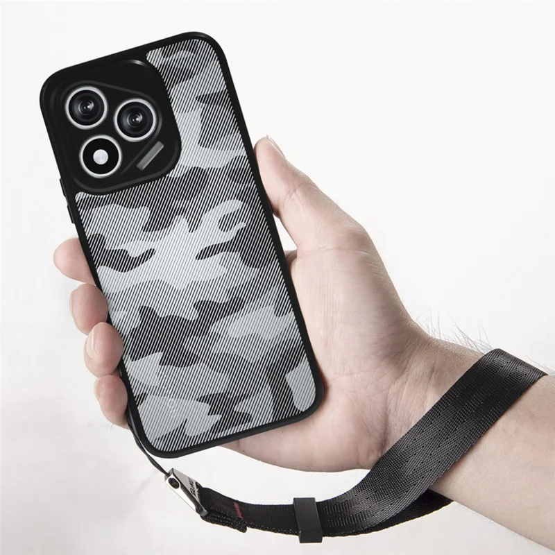 IBMRS voor Honor 400 Lite 5G Mobiele Hoes Zachte TPU + Harde PC Hoes met Polsband (Precieze Uitsparingen) - Artistieke Camouflage