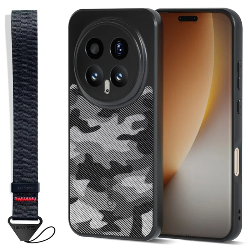IBMRS per Honor Magic8 Pro 5G Cover per Telefono in TPU Morbido + Custodia in PC Rigido con Cinturino da Polso (Ritagli Precisi) - Camuffamento Artistico
