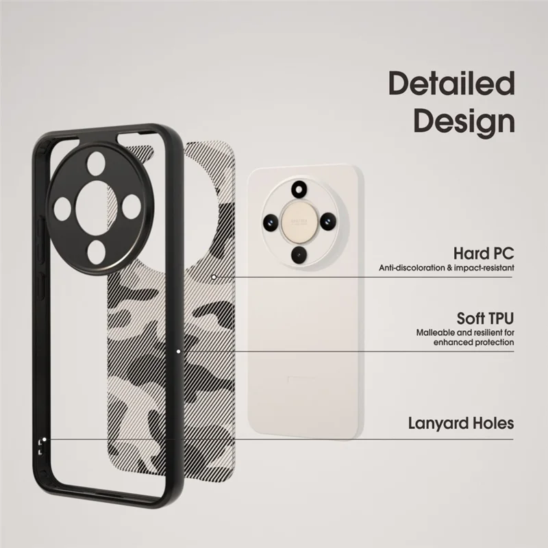 IBMRS Mobile Cover for Honor X9d 5G  /  X70 5G  /  Magic8 Lite 5G Soft TPU + Hard PC Case with Wrist Strap (Precision Cutouts) - Artistic Camouflage