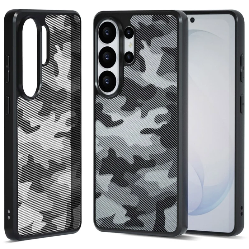 IBMRS pour Samsung Galaxy S26 Ultra Coque Mobile en TPU Souple + PC Rigide avec Sangle de Poignet (Découpes Précises) - Camouflage Artistique