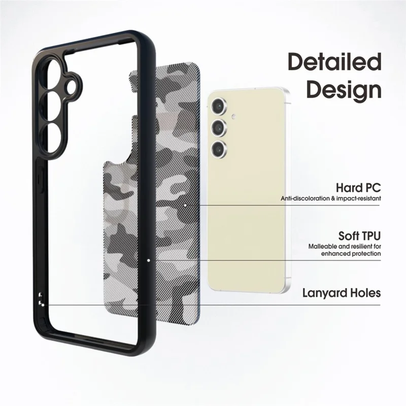IBMRS för Samsung Galaxy S25+ Mobilskal Mjuk TPU + Hård PC Skal med Handlovsband (Precisionsskurna Utskärningar) - Konstnärlig Kamouflage