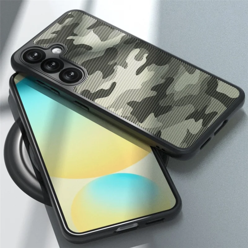 IBMRS för Samsung Galaxy S25+ Mobilskal Mjuk TPU + Hård PC Skal med Handlovsband (Precisionsskurna Utskärningar) - Konstnärlig Kamouflage