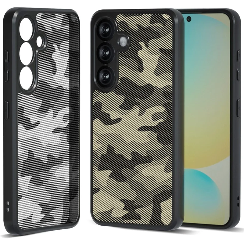 IBMRS per Samsung Galaxy S25 Custodia Morbida in TPU + Custodia Rigida in PC con Cinturino da Polso (Tagli Precisi) - Camuffamento Artistico