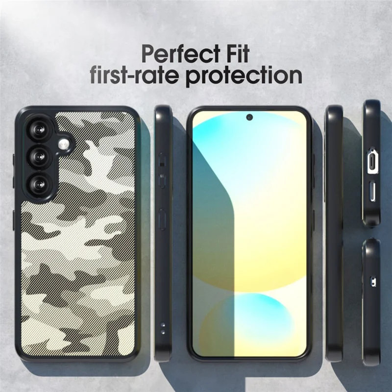 IBMRS per Samsung Galaxy S25 Custodia Morbida in TPU + Custodia Rigida in PC con Cinturino da Polso (Tagli Precisi) - Camuffamento Artistico