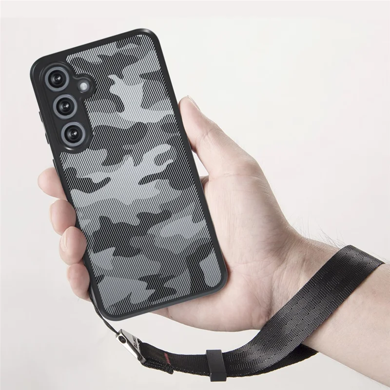 IBMRS för Samsung Galaxy S25 FE mobilhölje mjuk TPU + hårt PC-hölje med handlovsrem (exakta utskärningar) - konstnärlig kamouflage