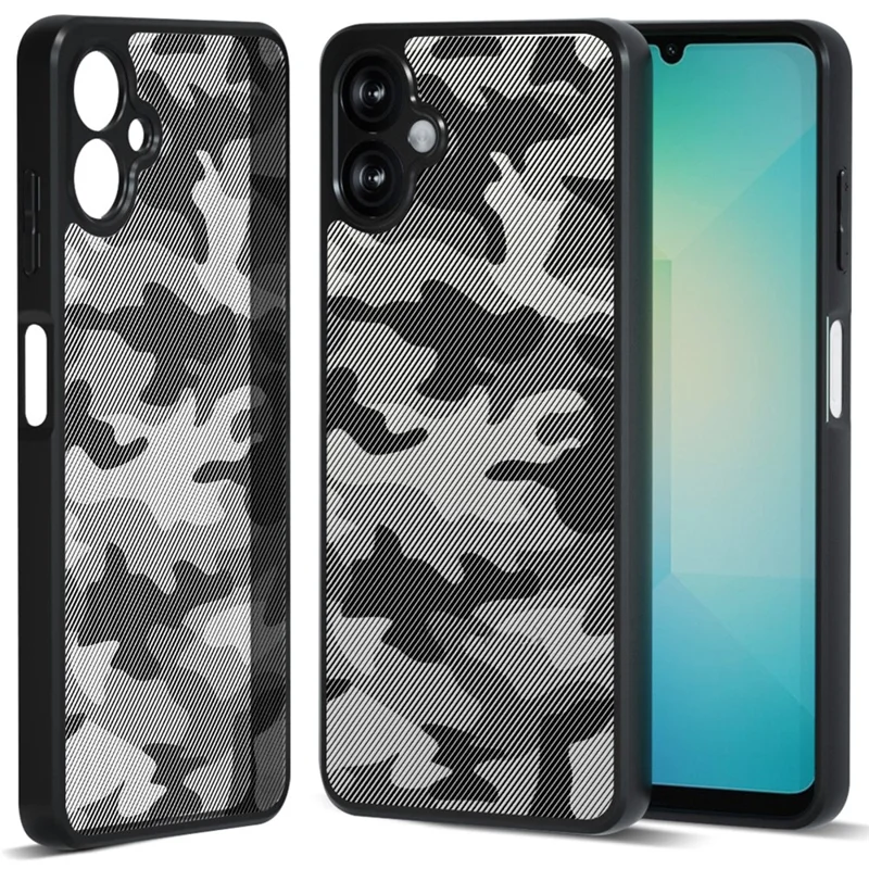 IBMRS for Samsung Galaxy A06 5G Mobile Cover Soft TPU + Hard PC Case with Wrist Strap (Precision Cutouts) - Artistic Camouflage