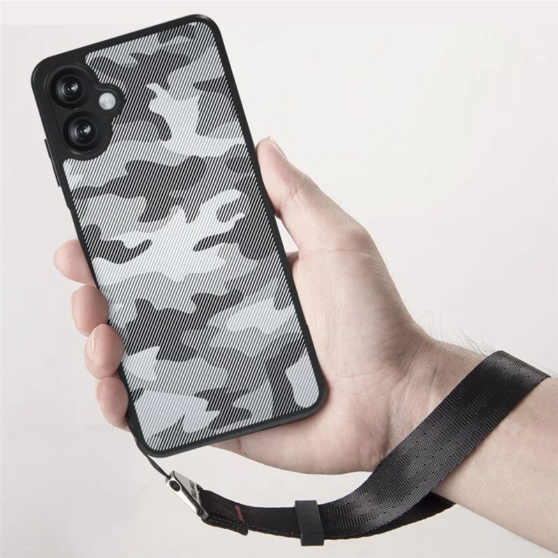 IBMRS for Samsung Galaxy A06 5G Mobile Cover Soft TPU + Hard PC Case with Wrist Strap (Precision Cutouts) - Artistic Camouflage