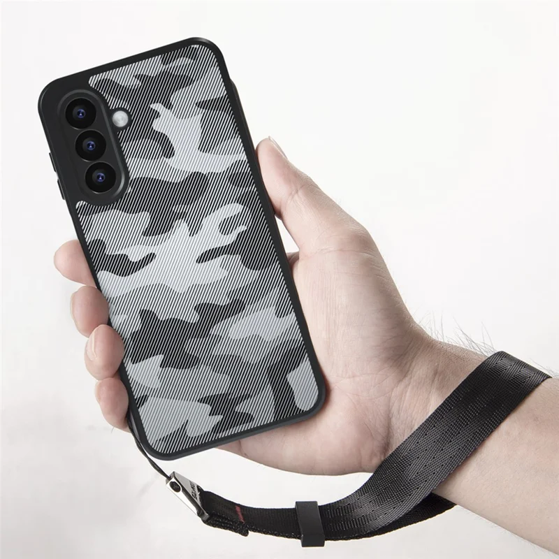 IBMRS för Samsung Galaxy A27 mobilskal mjuk TPU + hårt PC-skal med handledsband (precisionsskurna öppningar) - konstnärlig kamouflage