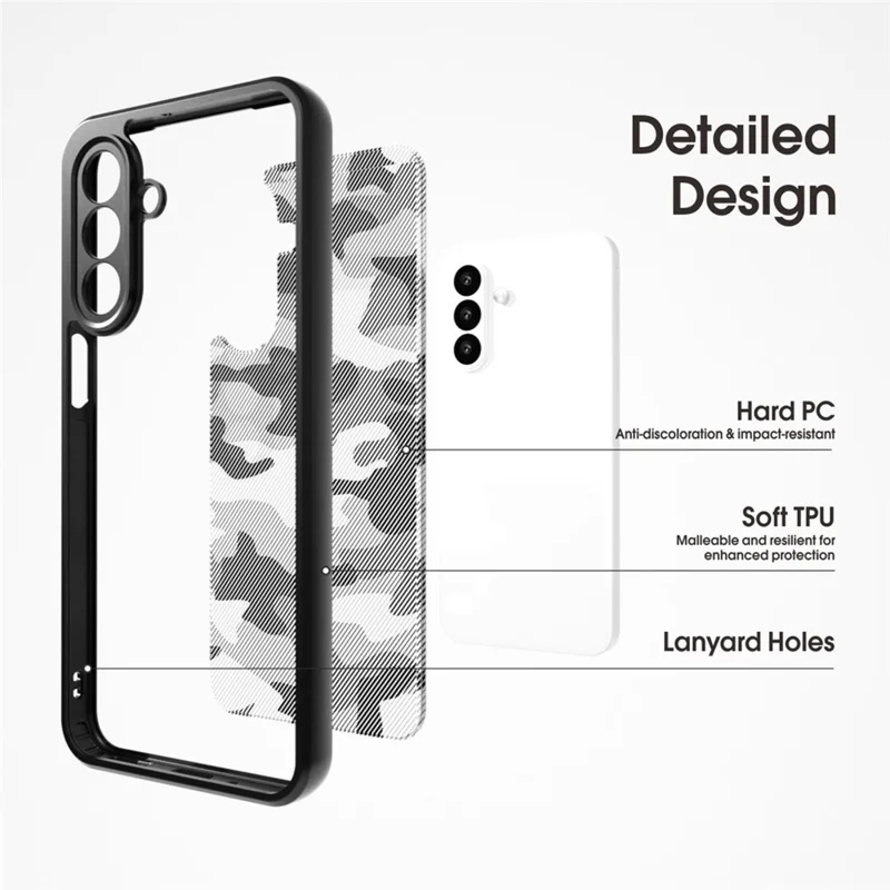 IBMRS för Samsung Galaxy A27 mobilskal mjuk TPU + hårt PC-skal med handledsband (precisionsskurna öppningar) - konstnärlig kamouflage