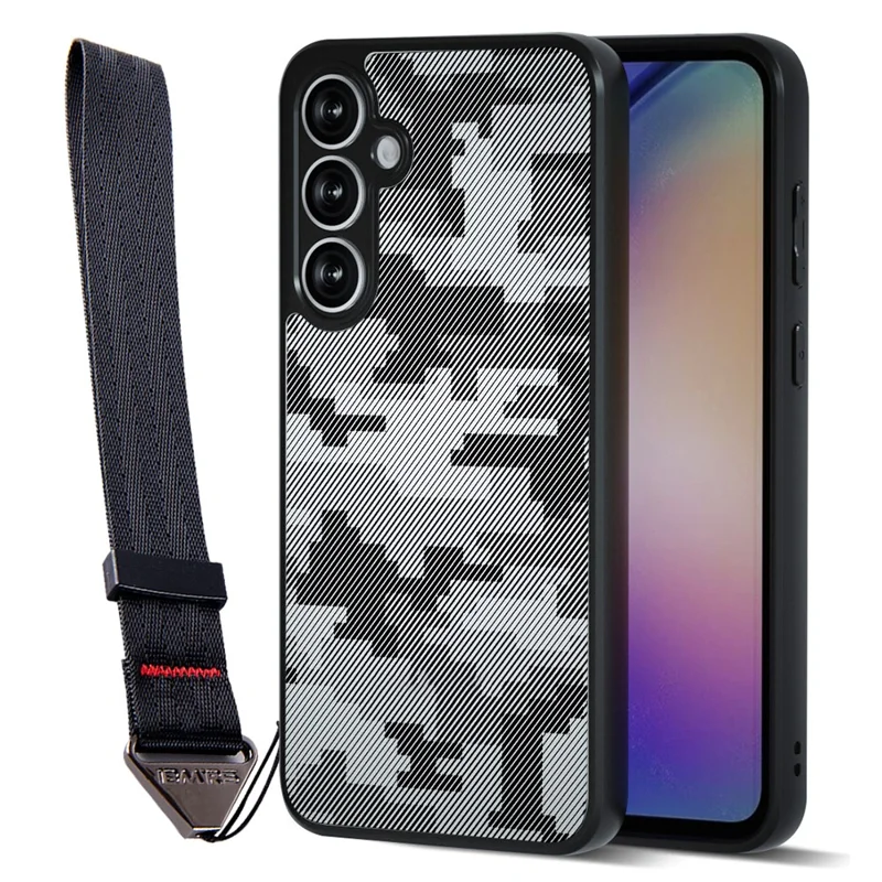 IBMRS for Samsung Galaxy A37 5G Mobile Cover Soft TPU + Hard PC Case with Wrist Strap (Precision Cutouts) - Artistic Camouflage