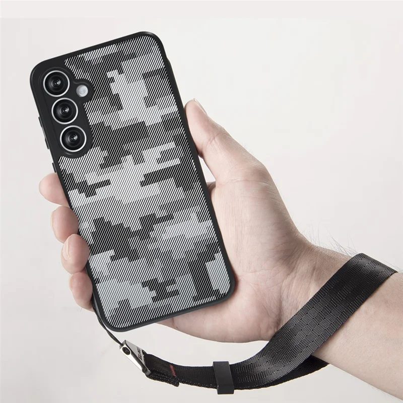 IBMRS for Samsung Galaxy A37 5G Mobile Cover Soft TPU + Hard PC Case with Wrist Strap (Precision Cutouts) - Artistic Camouflage