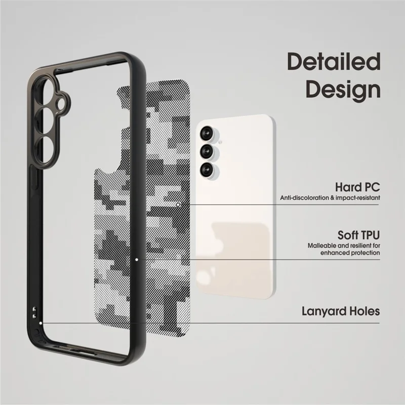 IBMRS for Samsung Galaxy A37 5G Mobile Cover Soft TPU + Hard PC Case with Wrist Strap (Precision Cutouts) - Artistic Camouflage