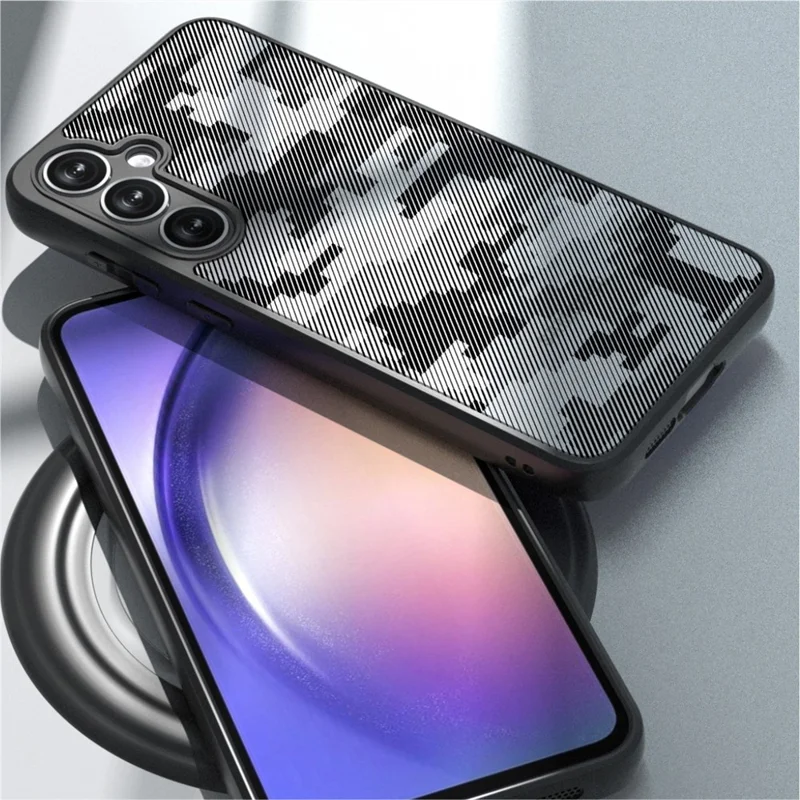 IBMRS for Samsung Galaxy A37 5G Mobile Cover Soft TPU + Hard PC Case with Wrist Strap (Precision Cutouts) - Artistic Camouflage