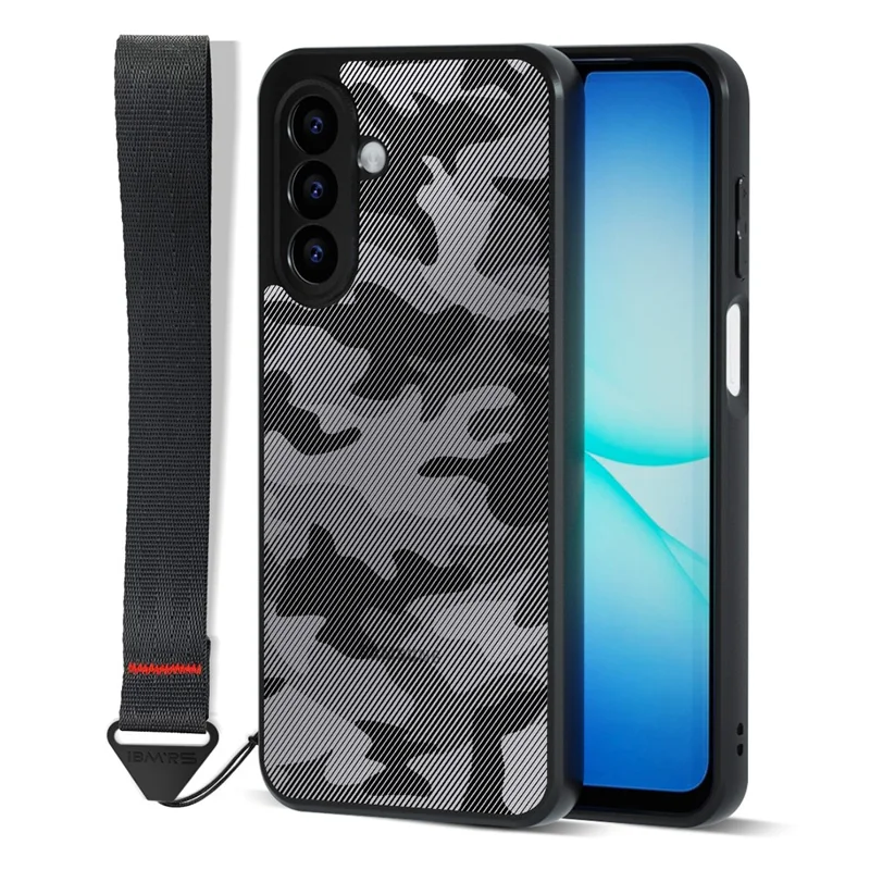 IBMRS for Samsung Galaxy A57 5G Mobile Cover Soft TPU + Hard PC Case with Wrist Strap (Precision Cutouts) - Artistic Camouflage