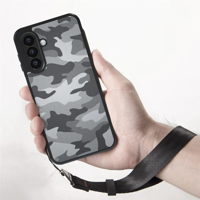IBMRS for Samsung Galaxy A57 5G Mobile Cover Soft TPU + Hard PC Case with Wrist Strap (Precision Cutouts) - Artistic Camouflage