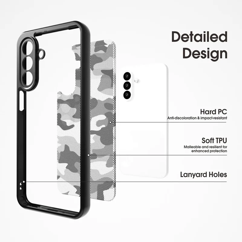 IBMRS for Samsung Galaxy A57 5G Mobile Cover Soft TPU + Hard PC Case with Wrist Strap (Precision Cutouts) - Artistic Camouflage