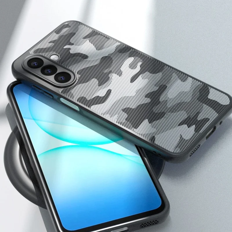 IBMRS for Samsung Galaxy A57 5G Mobile Cover Soft TPU + Hard PC Case with Wrist Strap (Precision Cutouts) - Artistic Camouflage