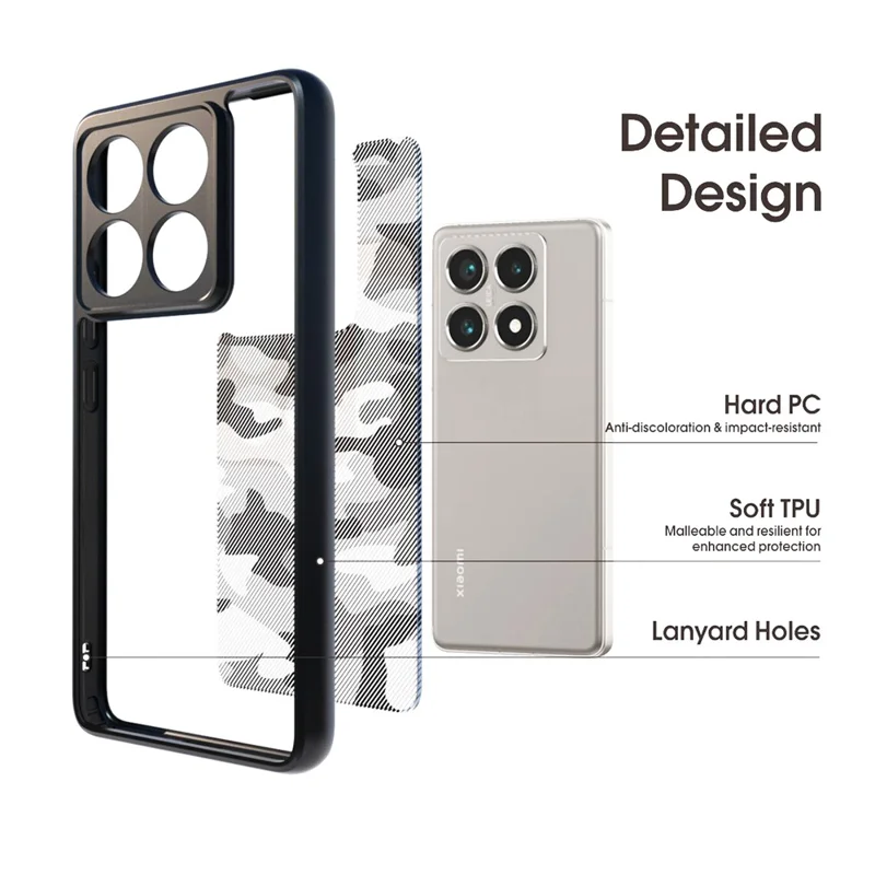 IBMRS for Xiaomi 17 Mobile Cover Soft TPU + Hard PC Case with Wrist Strap (Precision Cutouts) - Artistic Camouflage