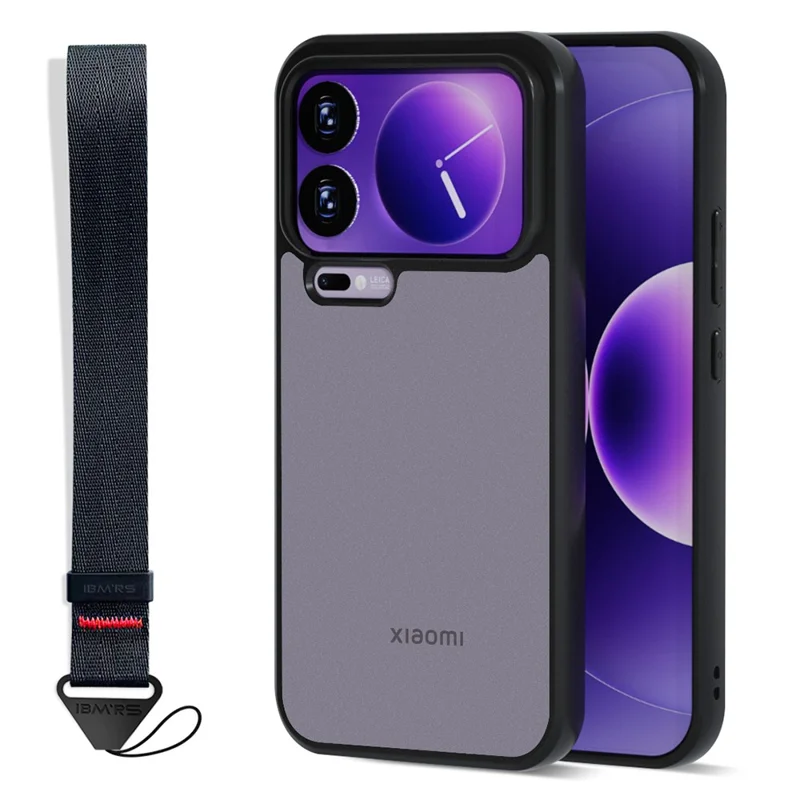 IBMRS for Xiaomi 17 Pro Mobile Cover Soft TPU + Hard PC Case with Wrist Strap (Precision Cutouts) - Frosted Black