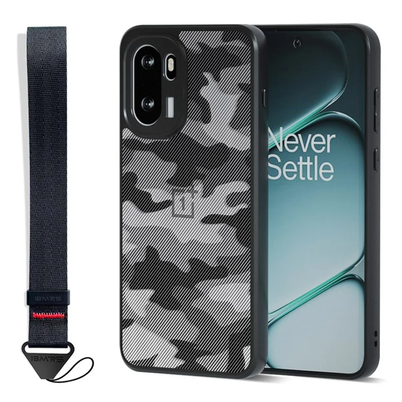 IBMRS for OnePlus 15R 5G Mobile Cover Soft TPU + Hard PC Case with Wrist Strap (Precision Cutouts) - Artistic Camouflage