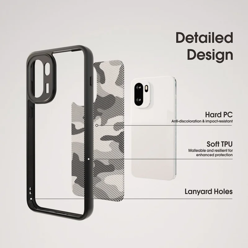 IBMRS for OnePlus 15R 5G Mobile Cover Soft TPU + Hard PC Case with Wrist Strap (Precision Cutouts) - Artistic Camouflage