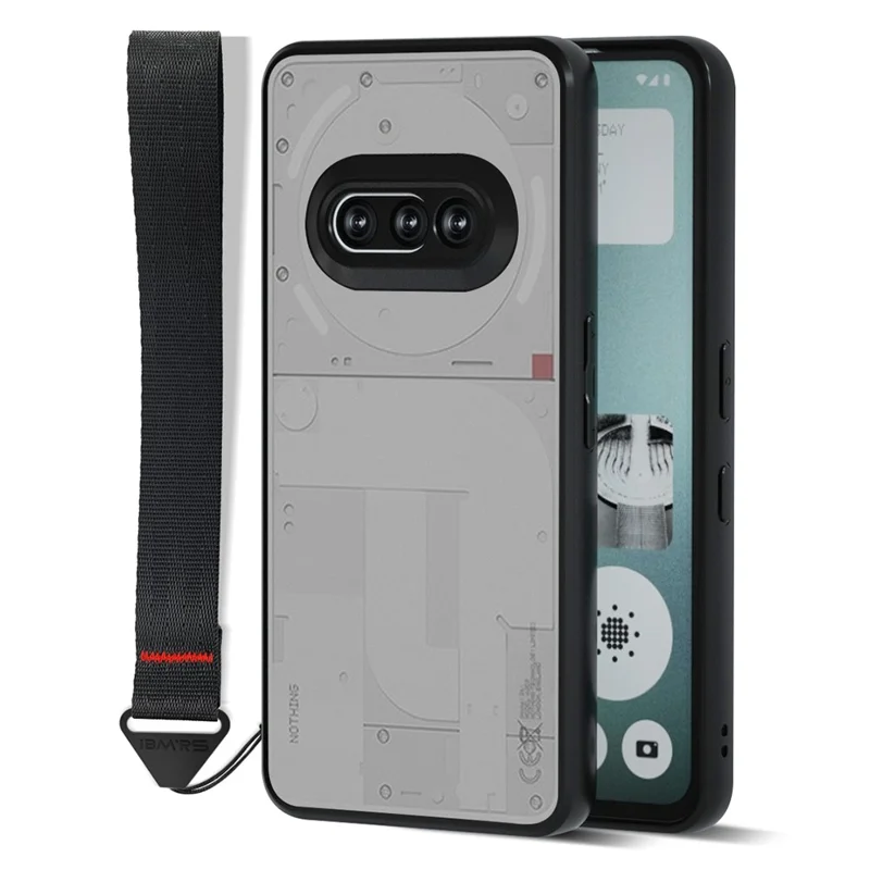 IBMRS for Nothing Phone (3a) Mobile Cover Soft TPU + Hard PC Case with Wrist Strap (Precision Cutouts) - Frosted Black