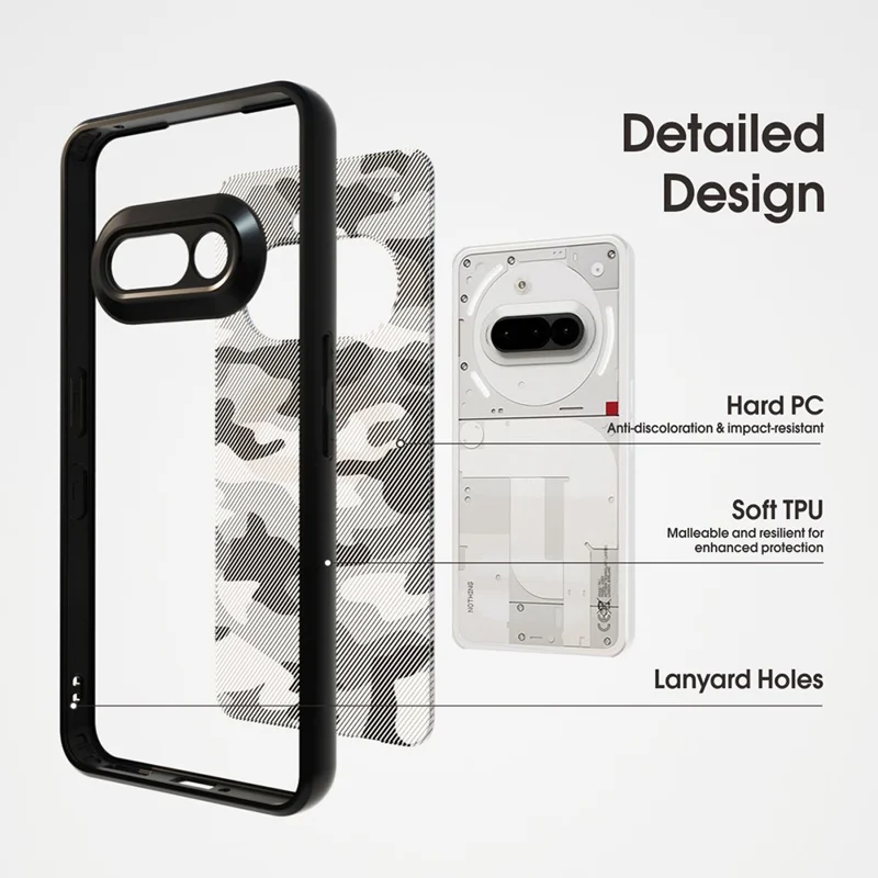 IBMRS for Nothing Phone (3a) Mobile Cover Soft TPU + Hard PC Case with Wrist Strap (Precision Cutouts) - Frosted Black