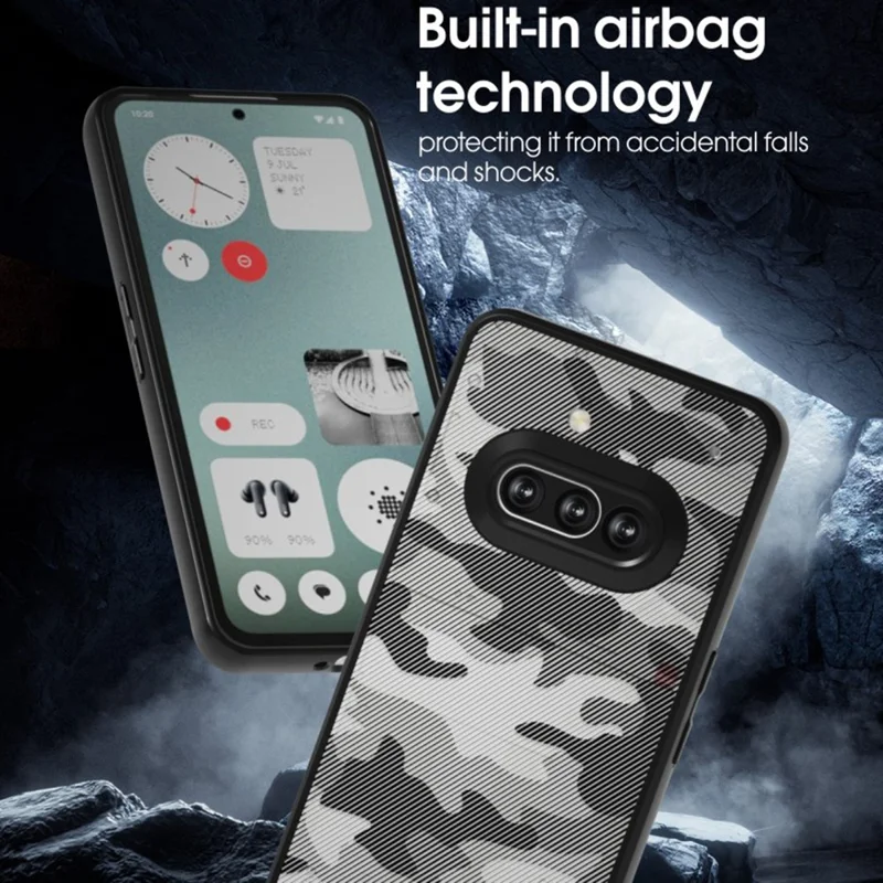 IBMRS for Nothing Phone (3a) Mobile Cover Soft TPU + Hard PC Case with Wrist Strap (Precision Cutouts) - Frosted Black
