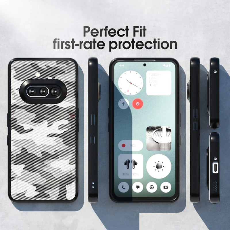 IBMRS for Nothing Phone (3a) Mobile Cover Soft TPU + Hard PC Case with Wrist Strap (Precision Cutouts) - Frosted Black