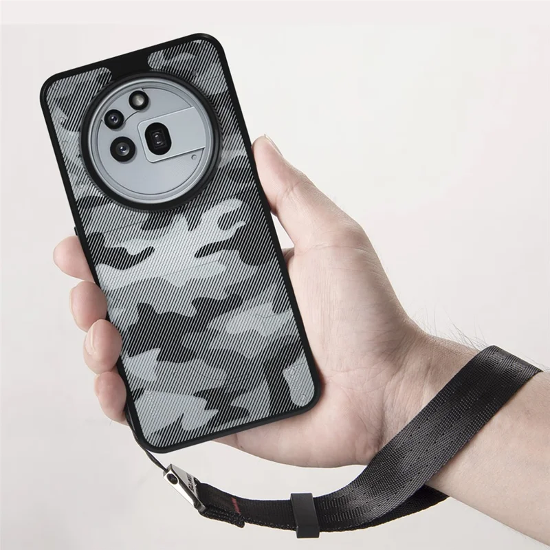 IBMRS for Nothing Phone (3a) Pro Mobile Cover Soft TPU + Hard PC Case with Wrist Strap (Precision Cutouts) - Frosted Black