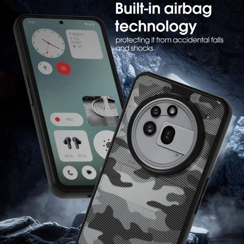 IBMRS for Nothing Phone (3a) Pro Mobile Cover Soft TPU + Hard PC Case with Wrist Strap (Precision Cutouts) - Frosted Black